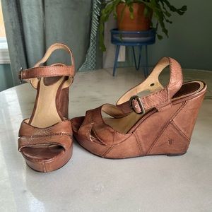 Frye Leather Vintage Platform Wedges